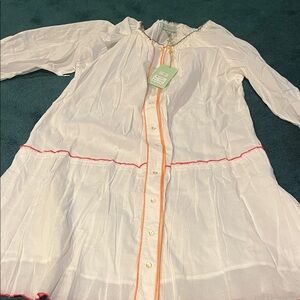 Elegant White and Pink Casual Dress